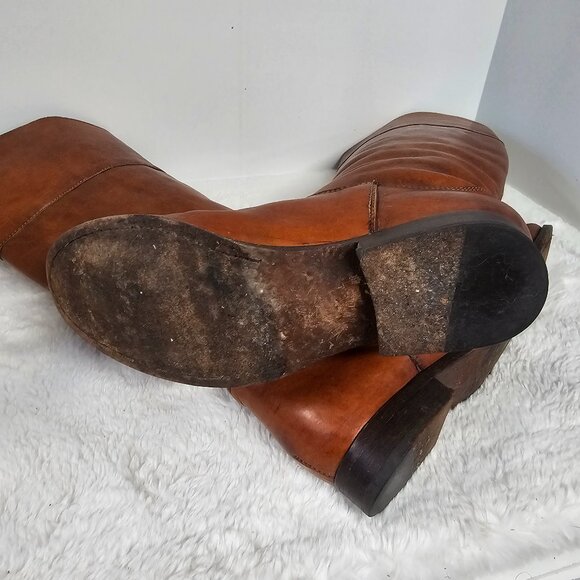 Frye & Co Brown High Equestrian Boots Leather Boho Western 9 - Picture 13 of 16